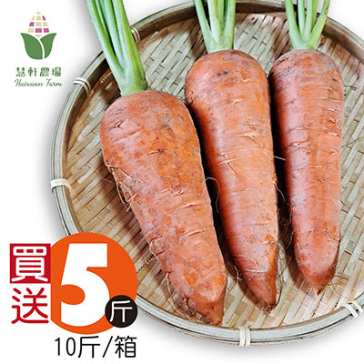 【慧軒農場】買5斤送5斤，胡蘿蔔(10斤/箱)
