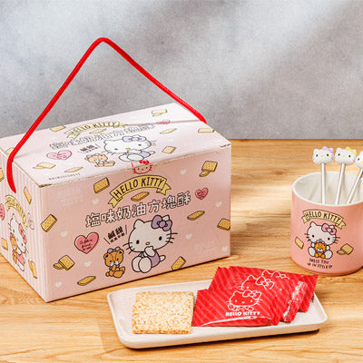 【Hello Kitty】方塊酥-攪拌棒馬克杯禮盒(提盒)