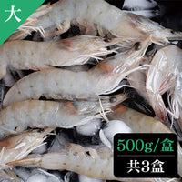 卡馬龍 【卡馬龍】美洲白晶蝦(大)500g/盒*3盒組