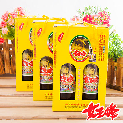 【女王蜂】台灣特選純龍眼蜂蜜提盒(800g*2罐/盒*3盒)